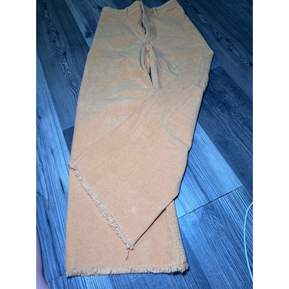 Billabong Apricot Peach Corduroy Wide Leg Frayed Hem Pants Womens 27